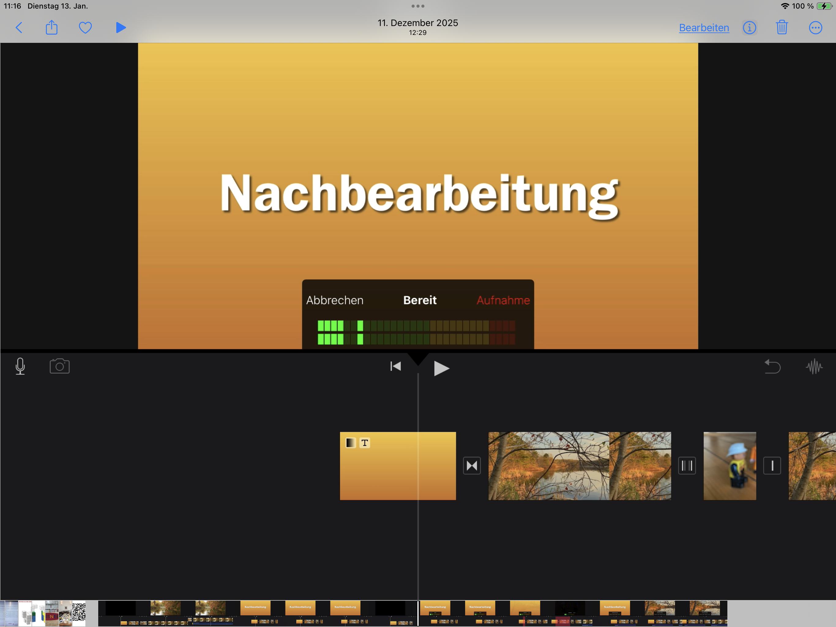Tonspur aufnehmen (Nachvertonung) 